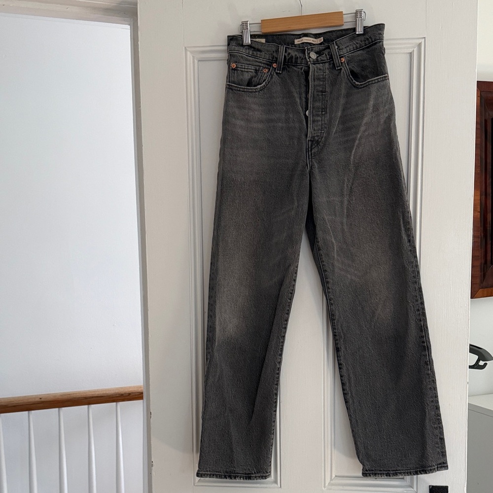 Levi’s Ribcage Straight Ankle Jeans 27 Gray